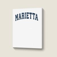 Marietta Georgia Ga Vintage Sports Design Navy Design Portrait Canvas Print | Artistshot