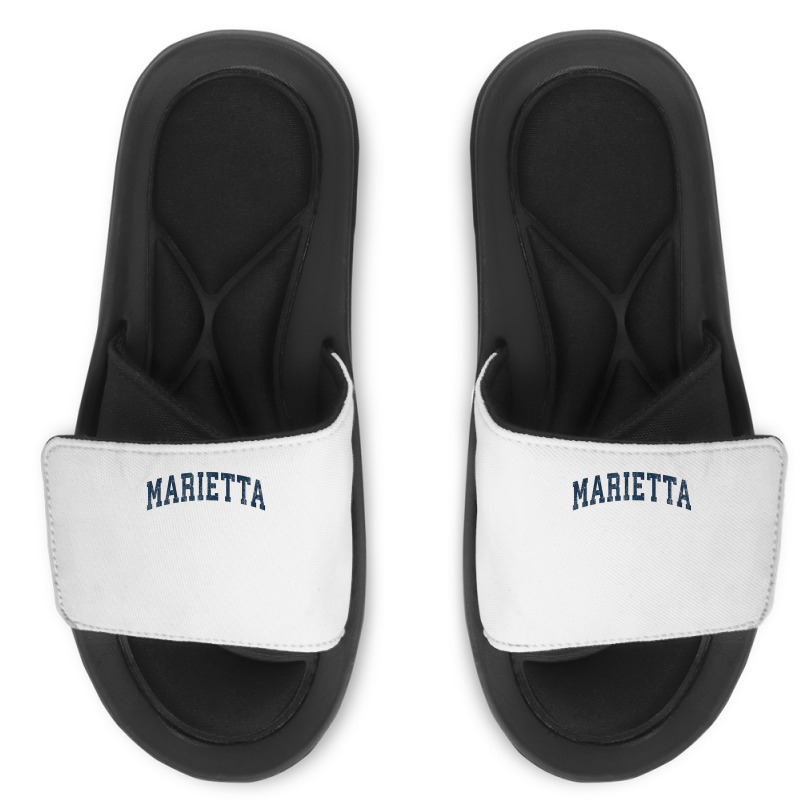 Marietta Georgia Ga Vintage Sports Design Navy Design Slide Sandal | Artistshot