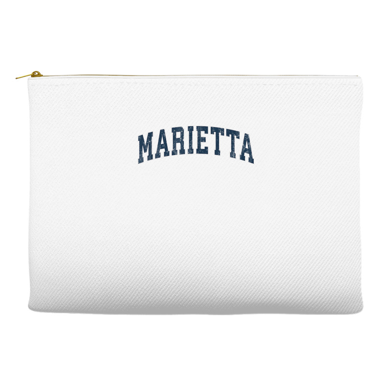 Marietta Georgia Ga Vintage Sports Design Navy Design Accessory Pouches | Artistshot