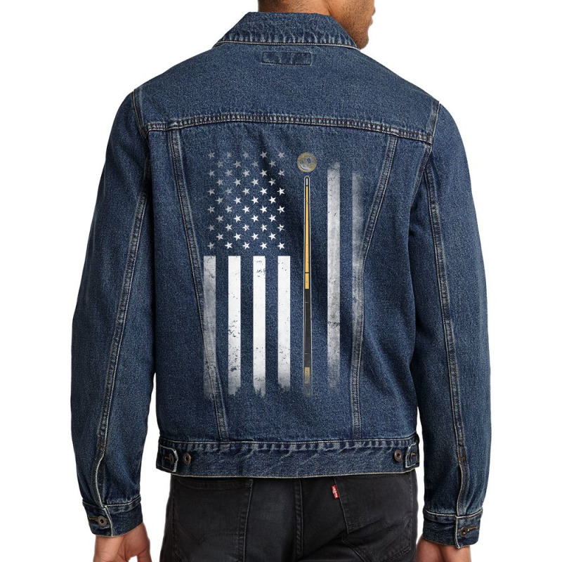 Billiards Pool Player Table Usa Us American Flag Men Denim Jacket | Artistshot