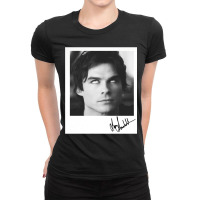 Ian Somerhalder Polaroid Ladies Fitted T-shirt | Artistshot