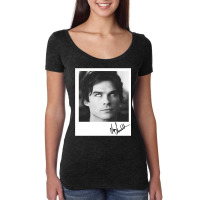 Ian Somerhalder Polaroid Women's Triblend Scoop T-shirt | Artistshot