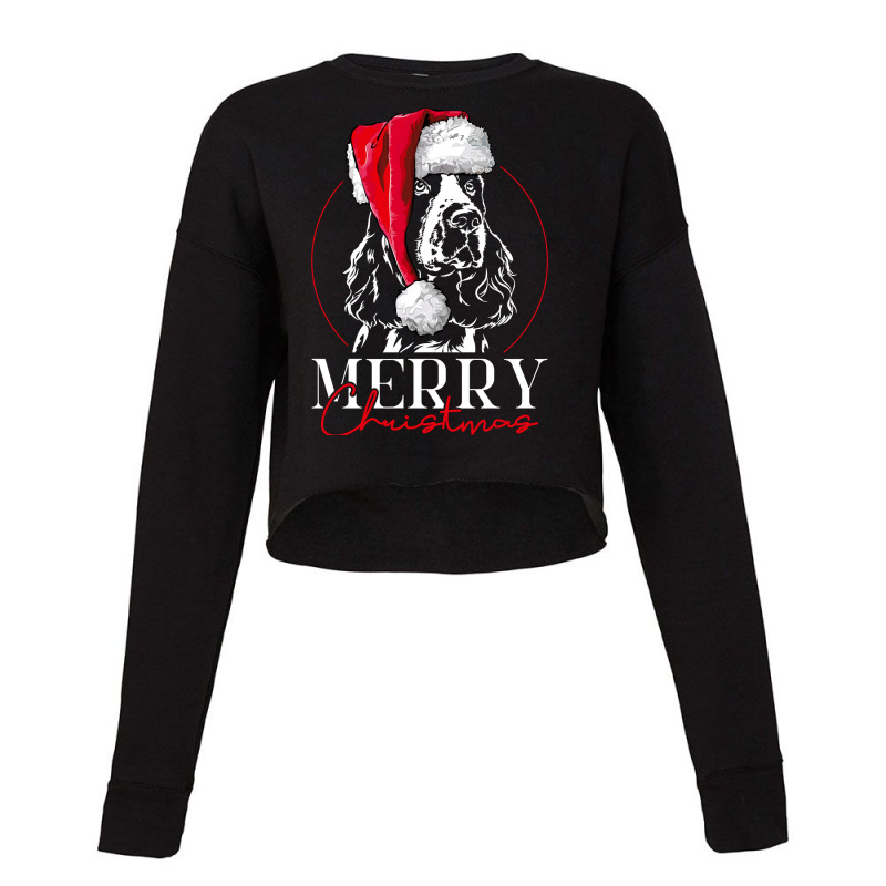 Funny Santa English Springer Spaniel Merry Christmas Dog Mom Sweatshir Cropped Sweater by men.adam | Artistshot