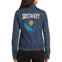 Siesta Key Florida Souvenir Sailing Catamaran Fl Pullover Hoodie Ladies Denim Jacket | Artistshot