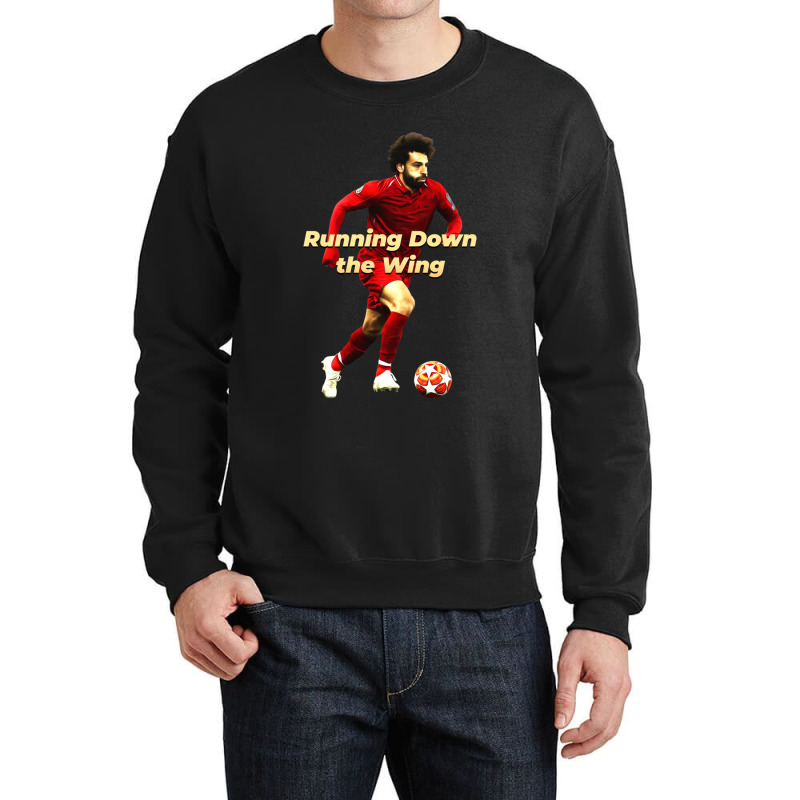 Mo Salah Running Down The Wing Classic Crewneck Sweatshirt | Artistshot