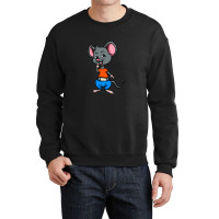 Cute Anthropomorphic Human-like Cartoon Character Mouse In Clothes Crewneck Sweatshirt | Artistshot