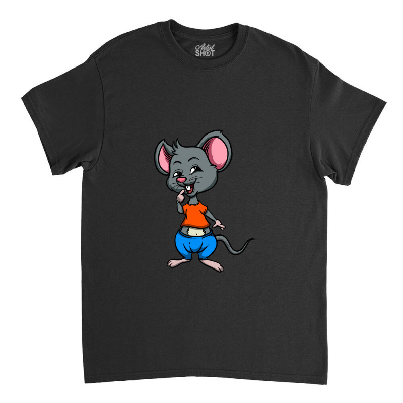 Cute Anthropomorphic Human-like Cartoon Character Mouse In Clothes Classic T-shirt by RobrertDunn | Artistshot