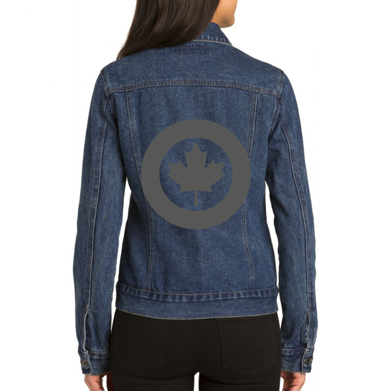 Low Visibility Roundel Of The Royal Canadian Air Force Ladies Denim Jacket by cm-arts | Artistshot