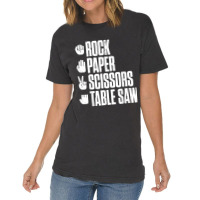 Rock Paper Scissors Table Saw Funny Carpenter Vintage T-shirt | Artistshot