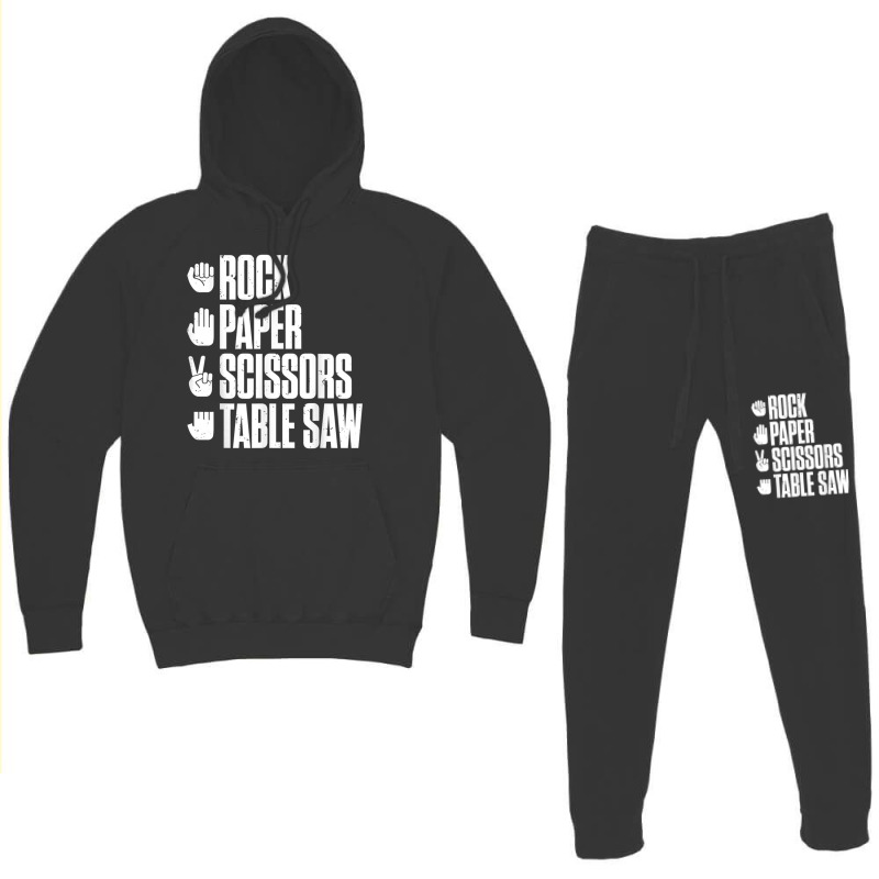 Rock Paper Scissors Table Saw Funny Carpenter Hoodie & Jogger Set | Artistshot