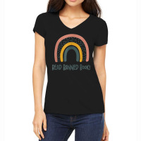 Read Banned Books Book Lover Funny Librarian Rainbow T Shirt Women's V-neck T-shirt | Artistshot