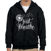 Just Breathe Youth Zipper Hoodie | Artistshot