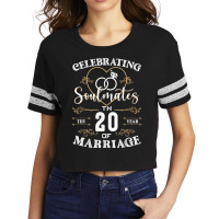 Celebrating Soulmates The 20th Year Of Marriage Anniversary Scorecard Crop Tee | Artistshot