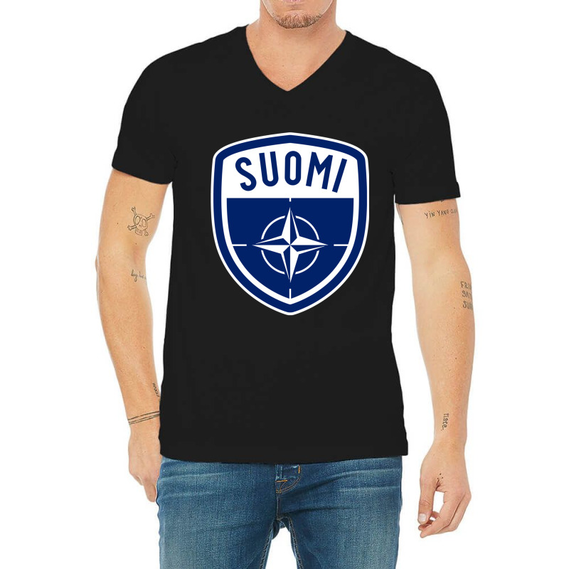 Nato Otan Suomi Finalnd Badge V-Neck Tee by cm-arts | Artistshot