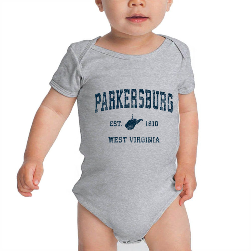 Parkersburg West Virginia Wv Vintage Sports Navy Print Sweatshirt Baby Bodysuit by cm-arts | Artistshot