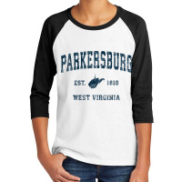 Parkersburg West Virginia Wv Vintage Sports Navy Print Sweatshirt Youth 3/4 Sleeve | Artistshot