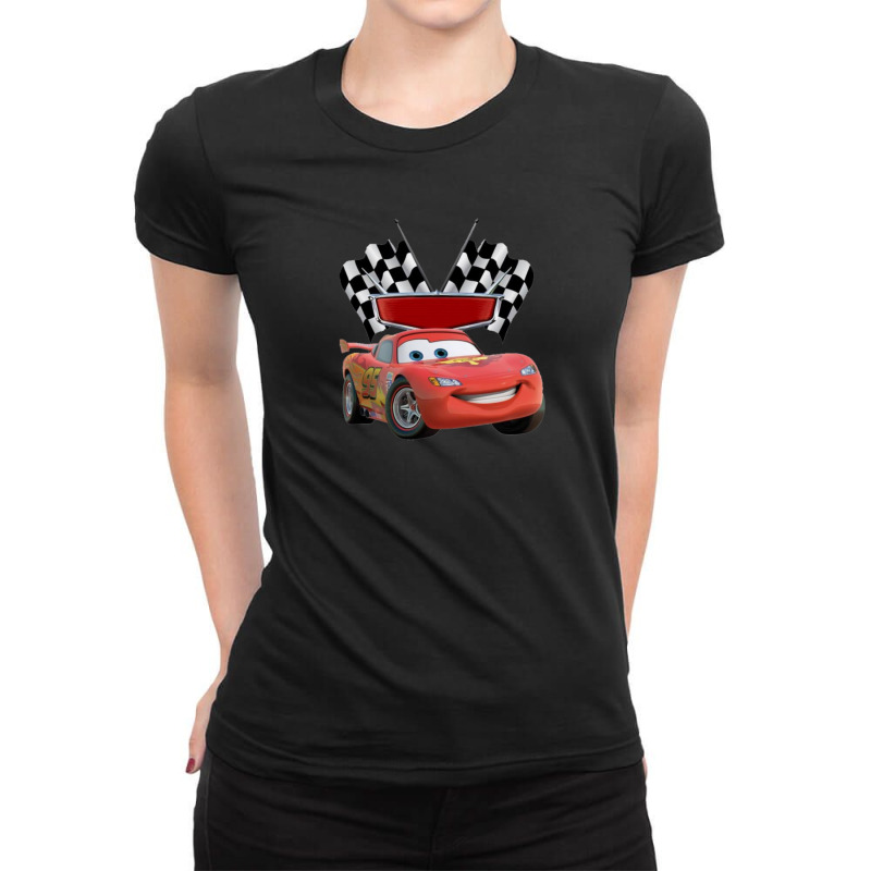 Flag Car Red Ladies Fitted T-Shirt by cm-arts | Artistshot