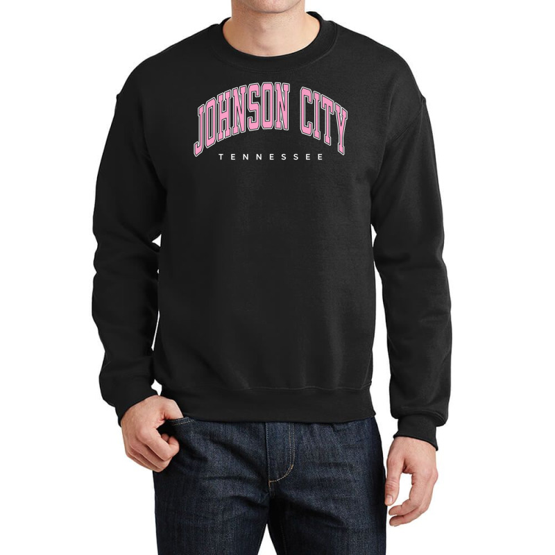 Johnson City Tennessee Tn Varsity Style Pink Text Premium T Shirt Crewneck Sweatshirt by cm-arts | Artistshot