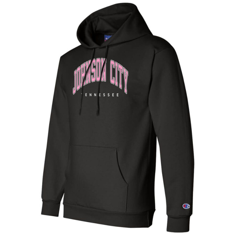 Johnson City Tennessee Tn Varsity Style Pink Text Premium T Shirt Champion Hoodie by cm-arts | Artistshot