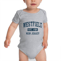 Westfield New Jersey Nj Vintage Sports Design Navy Print Pullover Hood Baby Bodysuit | Artistshot