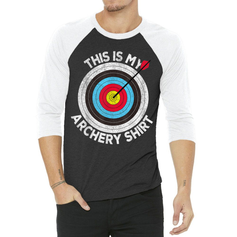 This Is My Archery  Archer Target Bow Shooting Vintage 3/4 Sleeve Shirt | Artistshot