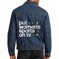 Put Womens Sports On Tv Men Denim Jacket | Artistshot