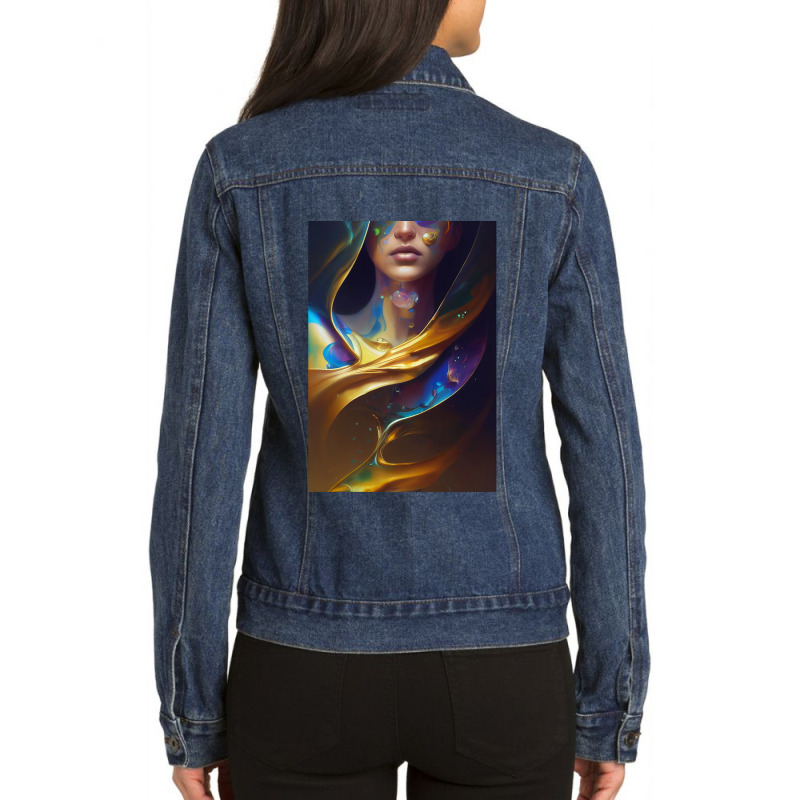 Woman Portrait Ladies Denim Jacket by RommelRRaj | Artistshot