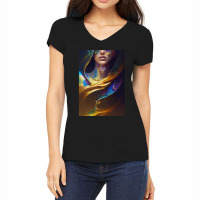 Woman Portrait Women's V-neck T-shirt | Artistshot