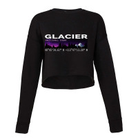 Glacier National Park Night Sky With Gps Location Design Cropped Sweater | Artistshot