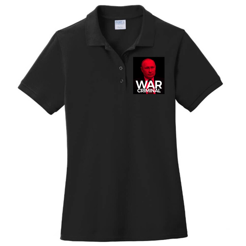 Putin Is A War Criminal Ladies Polo Shirt by cm-arts | Artistshot