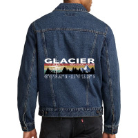 Glacier National Park With Gps Location Design Men Denim Jacket | Artistshot