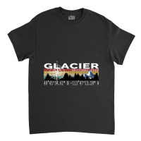 Glacier National Park With Gps Location Design Classic T-shirt | Artistshot