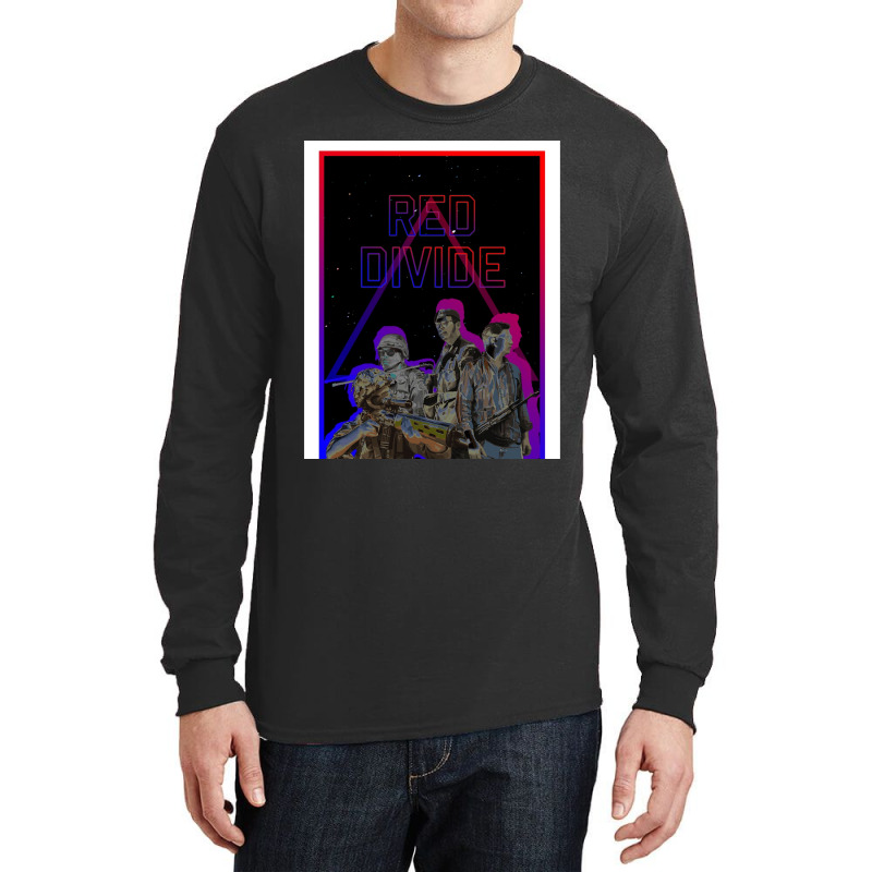 Red Divide  Retrowave Graphic Long Sleeve Shirts by cm-arts | Artistshot