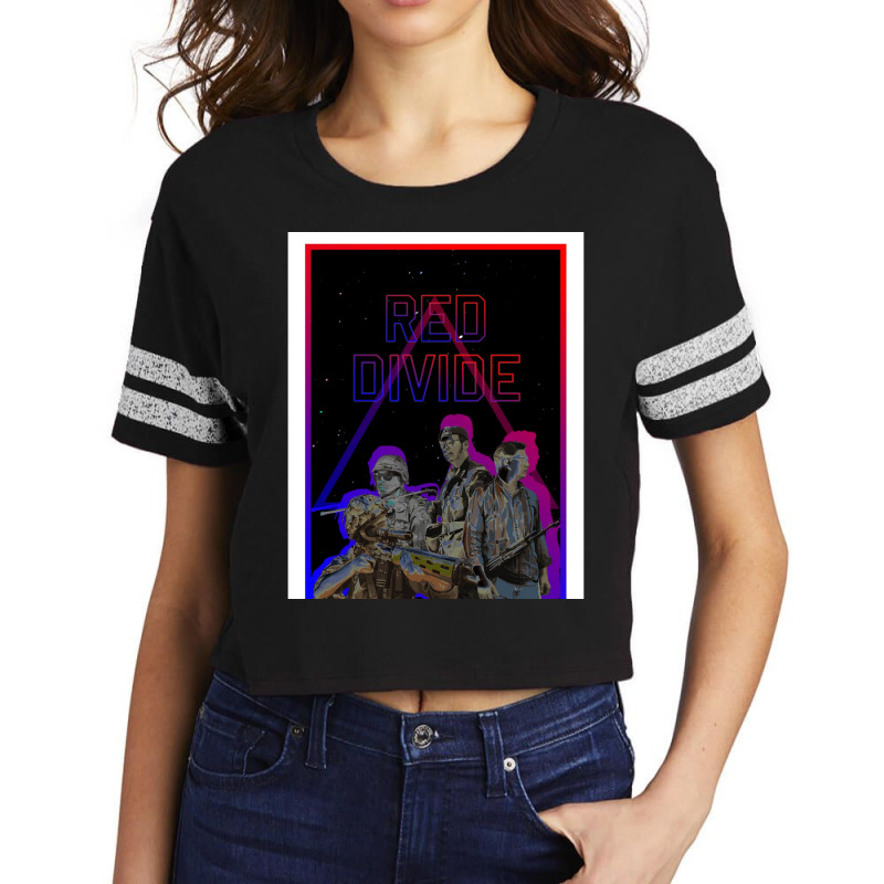 Red Divide  Retrowave Graphic Scorecard Crop Tee by cm-arts | Artistshot