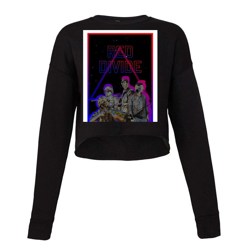 Red Divide  Retrowave Graphic Cropped Sweater by cm-arts | Artistshot