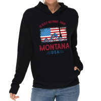 Vintage Glacier National Park Montana Lightweight Hoodie | Artistshot