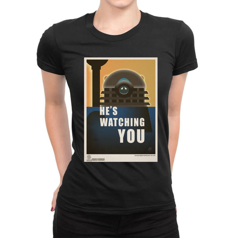 Dalek Time War Propaganda Poster 2 Ladies Fitted T-Shirt by CherylBrandy | Artistshot