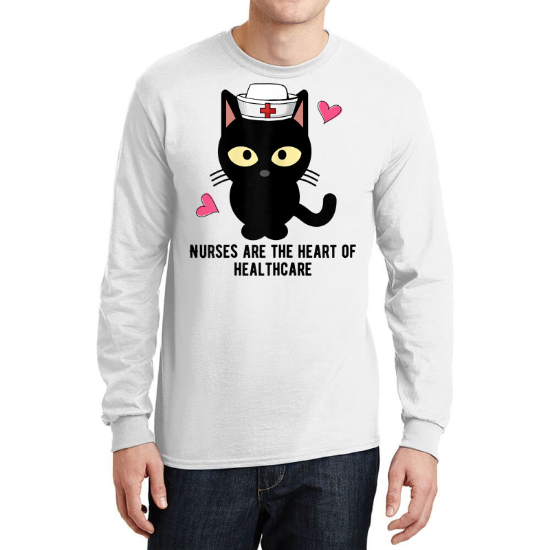 Womens The Black Cat Became A Nurse, Nurses Love The Cats T Shirt Long Sleeve Shirts | Artistshot