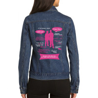 Stargate Sg1  Sam Amp Jack Quotes (pinkwhite Design) Fitted Ladies Denim Jacket | Artistshot