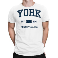 York Pennsylvania Pa Vintage Athletic Navy Sports Design T Shirt T-shirt | Artistshot