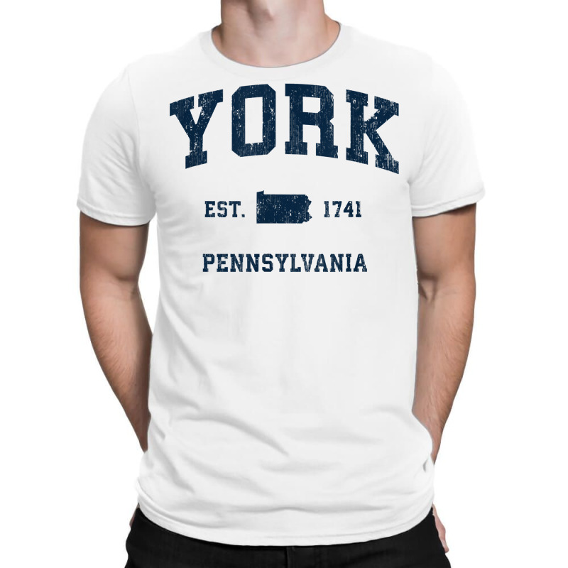 York Pennsylvania Pa Vintage Athletic Navy Sports Design T Shirt T-shirt | Artistshot