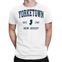 Yorketown New Jersey Nj Vintage Athletic Navy Sports Design T Shirt T-shirt | Artistshot