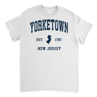 Yorketown New Jersey Nj Vintage Athletic Navy Sports Design T Shirt Classic T-shirt | Artistshot