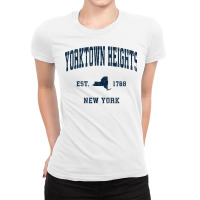 Yorktown Heights New York Ny Vintage Athletic Navy Sports De T Shirt Ladies Fitted T-shirt | Artistshot