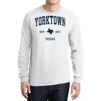 Yorktown Texas Tx Vintage Athletic Navy Sports Design T Shirt Long Sleeve Shirts | Artistshot