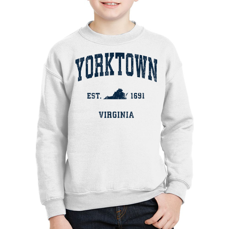 Yorktown Virginia Va Vintage Athletic Navy Sports Design T Shirt Youth Sweatshirt by alishia3asa | Artistshot