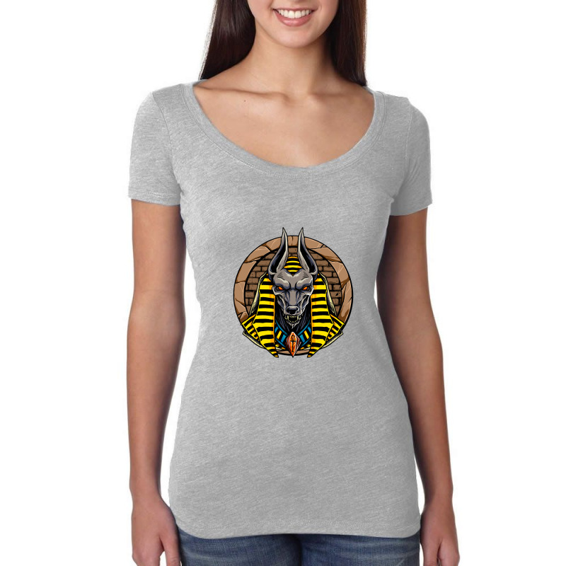 Anubis Lord Egypt Mythology Character Women's Triblend Scoop T-shirt by MikeKCortez | Artistshot