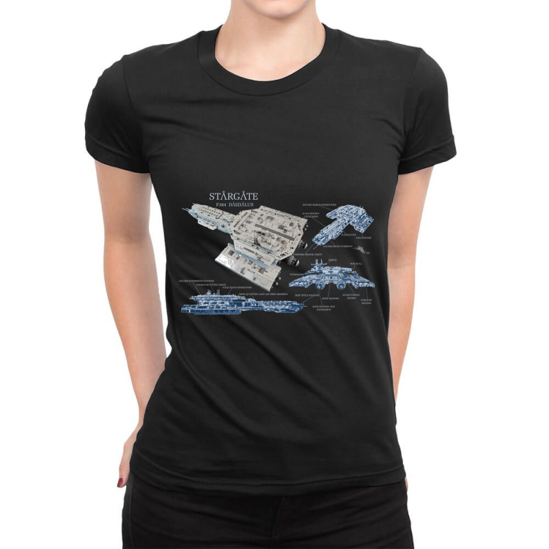 Stargate Daedalus Blueprint Shirt  Daedalus Blueprint Ladies Fitted T-Shirt by cm-arts | Artistshot