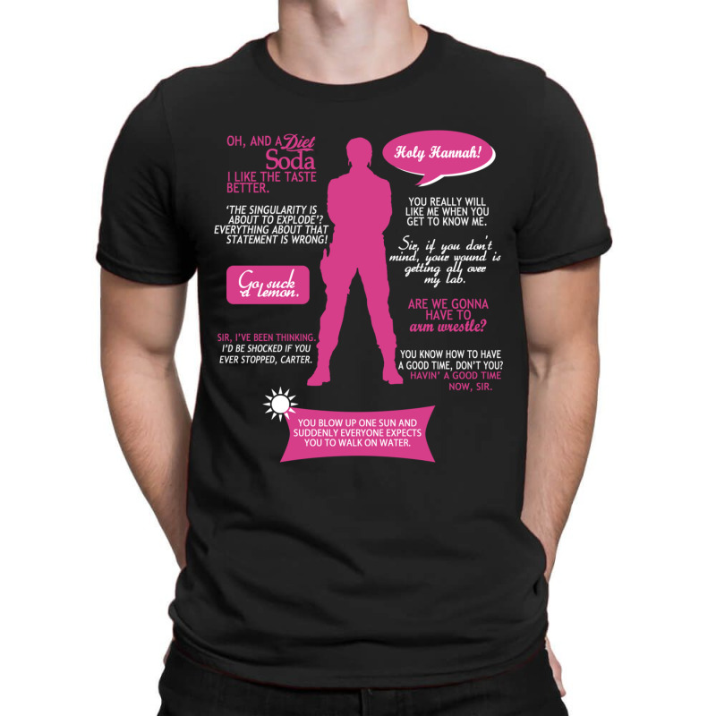 Stargate Sg1  Sam Quotes (pinkwhite Design) Fitted T-Shirt by cm-arts | Artistshot