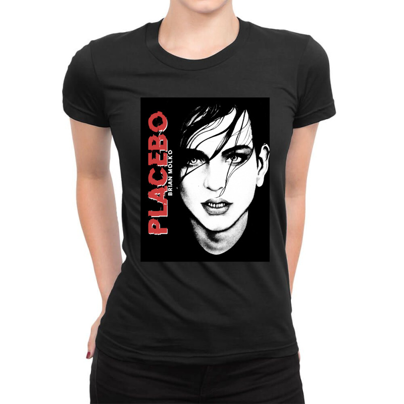 Placebobrian Molko Black And White Ladies Fitted T-Shirt by cm-arts | Artistshot